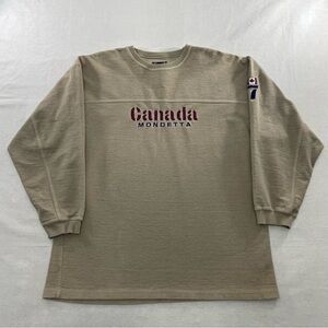 Mondetta Sport Canada #7 Men’s Medium Beige Tan Cotton Sweatshirt Made In Canad